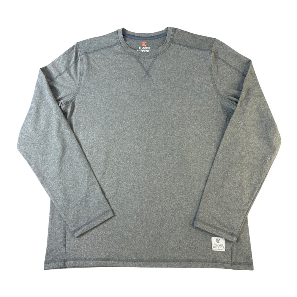 Rugged Elements Durable Utility Mens Small Gray Long Sleeve Crewneck Shirt